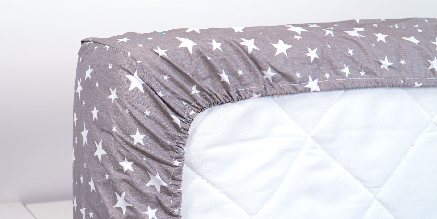 Prześcieradło z gumką 80x160 cm 100% bawełna POLSKIE kosmos mały